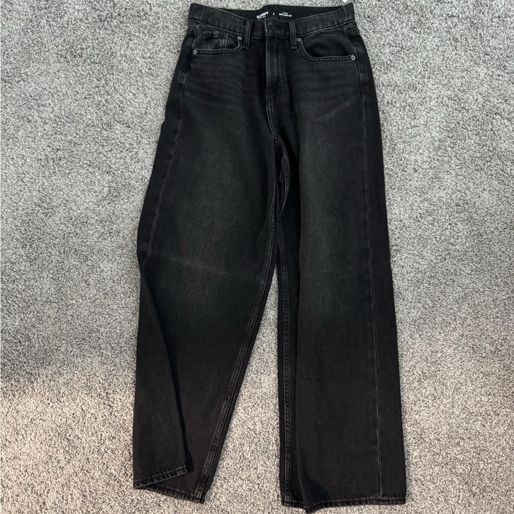 Old Navy High-Waisted Baggy Wide-Leg Jeans (Size 2- NEW W/ TAGS) in black